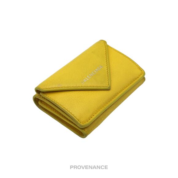 🔴 Balenciaga Papier Mini Wallet - Yellow Leather - Picture 4 of 10